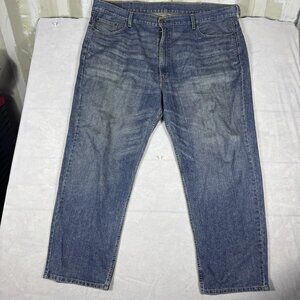 Levi's Mens Straight Leg Jeans Blue Denim Medium Wash Regular Fit Size‎ 46x30